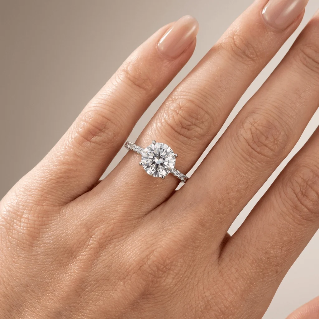 CLASSIC ROUND ZIRCONIA SILVER RING - Image 2