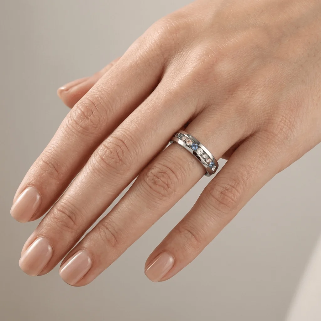 COLORFUL CRYSTAL ETERNITY BAND RING - Image 4