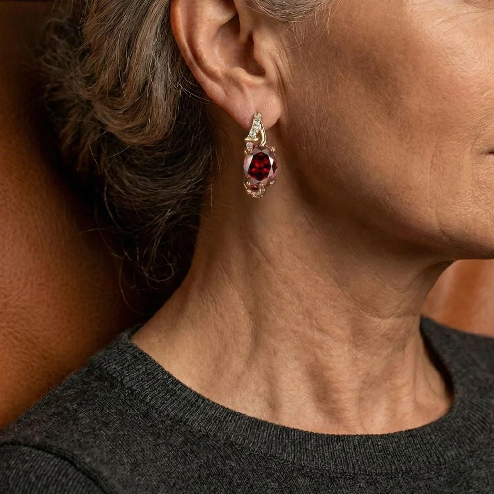Crimson Twilight Drop Earrings - Image 2