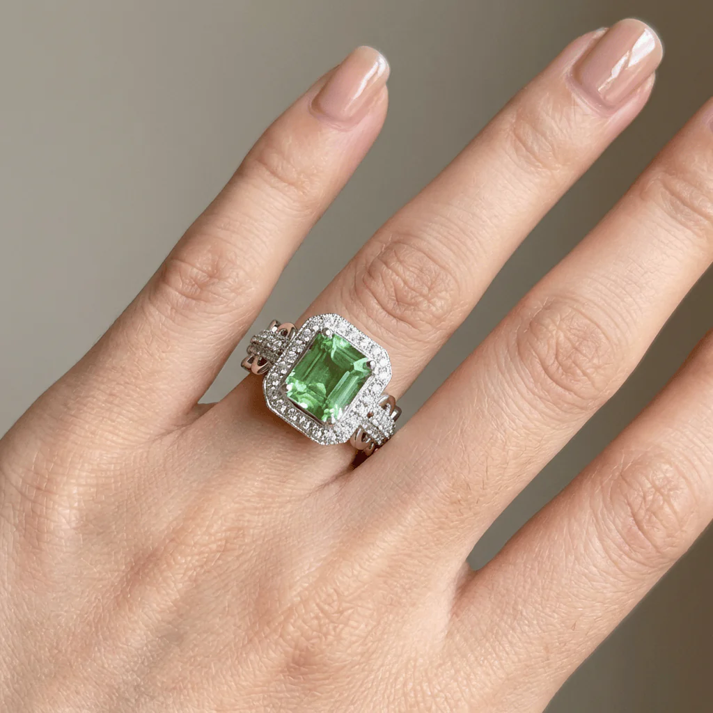 EMERALD HALO RING - Image 2