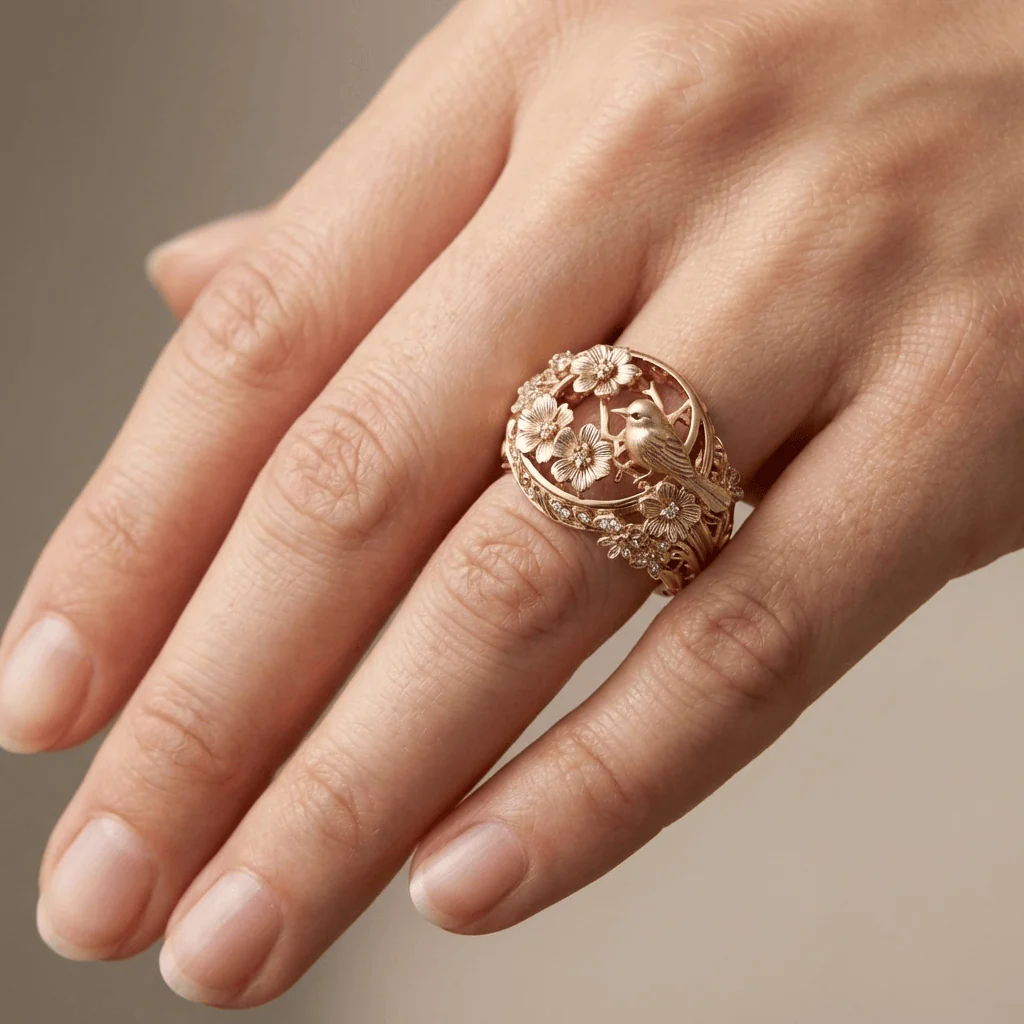 GOLD BIRD GARDEN RING - Image 2