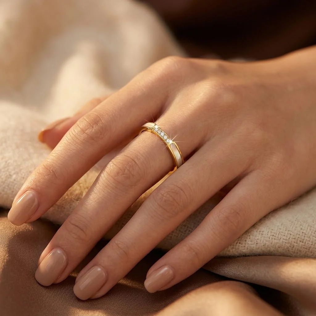Gold Inlay Band Ring - Image 2