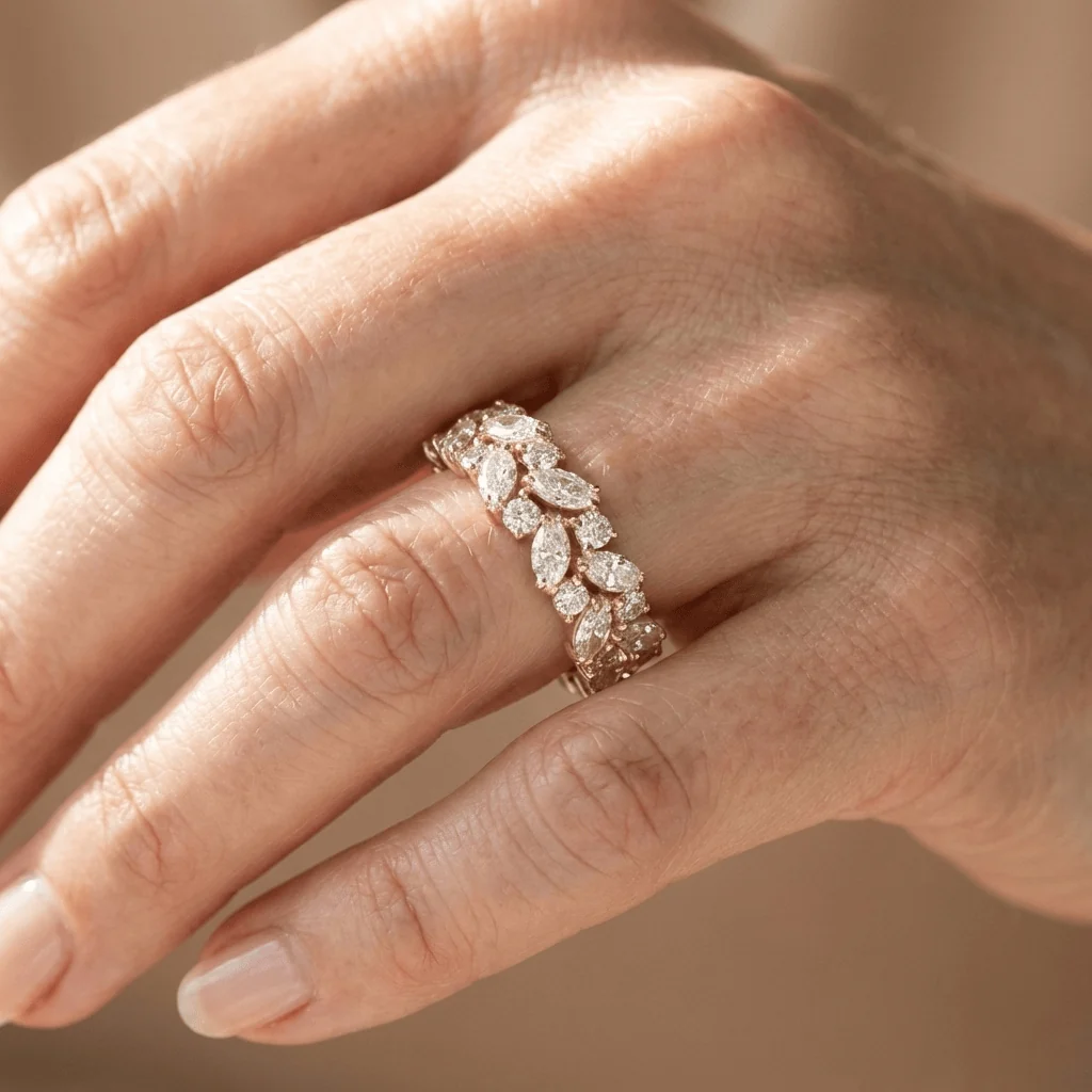 GOLD MARQUISE ZIRCONIA CASCADE RING - Image 2