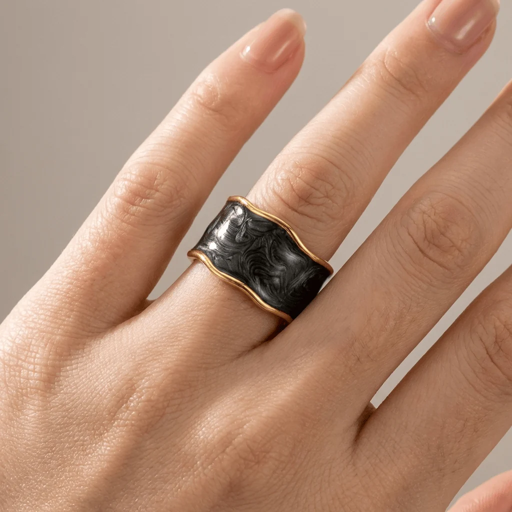 HANDMADE ART VINTAGE RING - (ADJUSTABLE) - Image 4