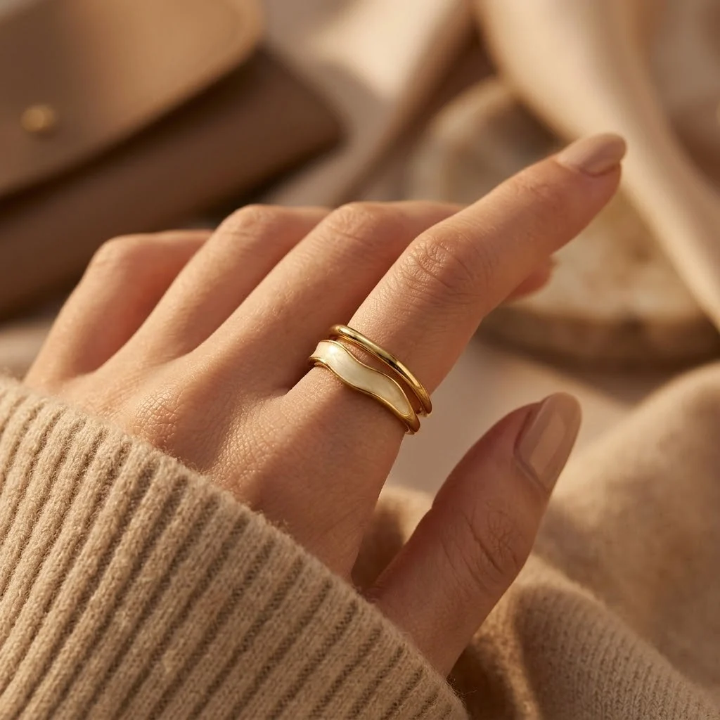 Gold Sculptural Wrap Ring - Image 2