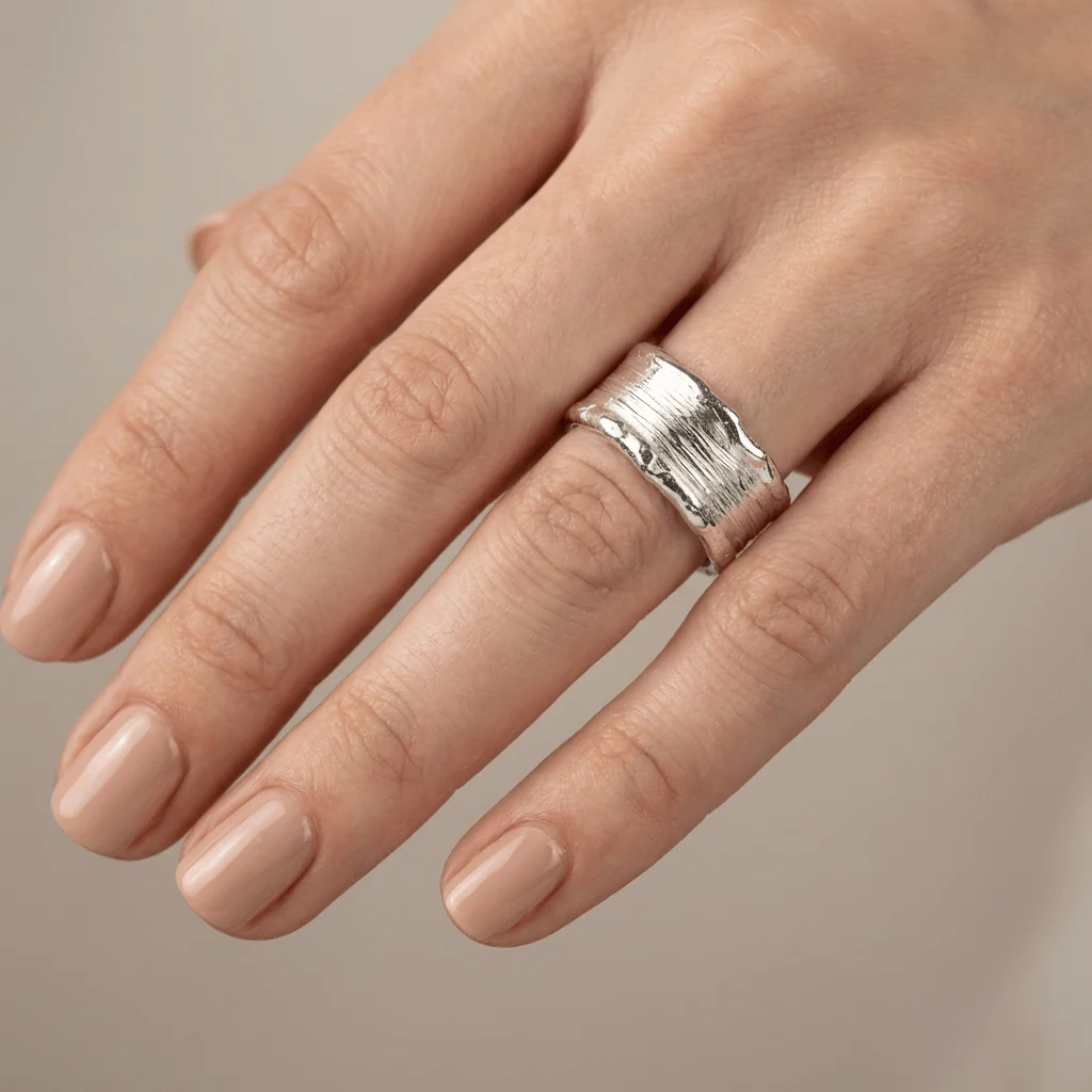 HANDMADE GOLD SILVER TWO TONE RING - (ADJUSTABLE) - Image 4