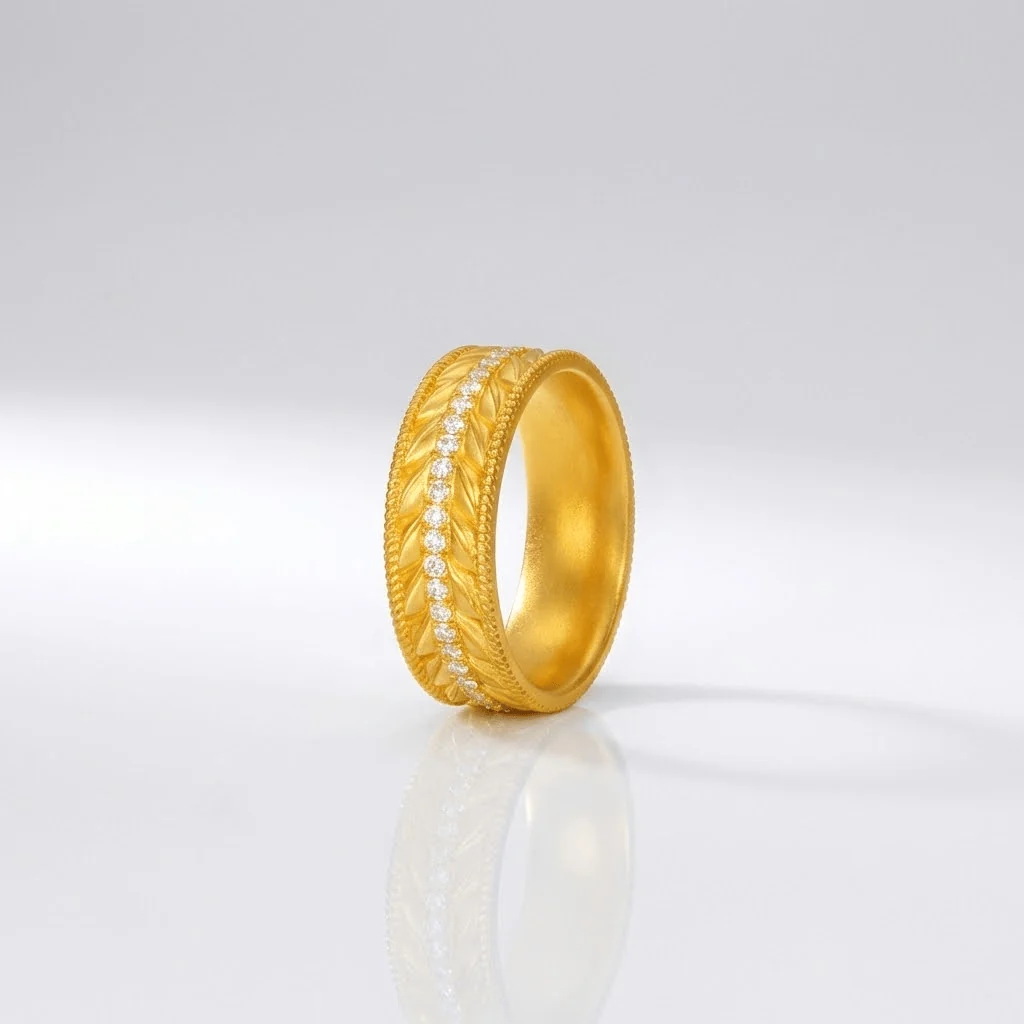 GOLD TEXTURED BAND RING