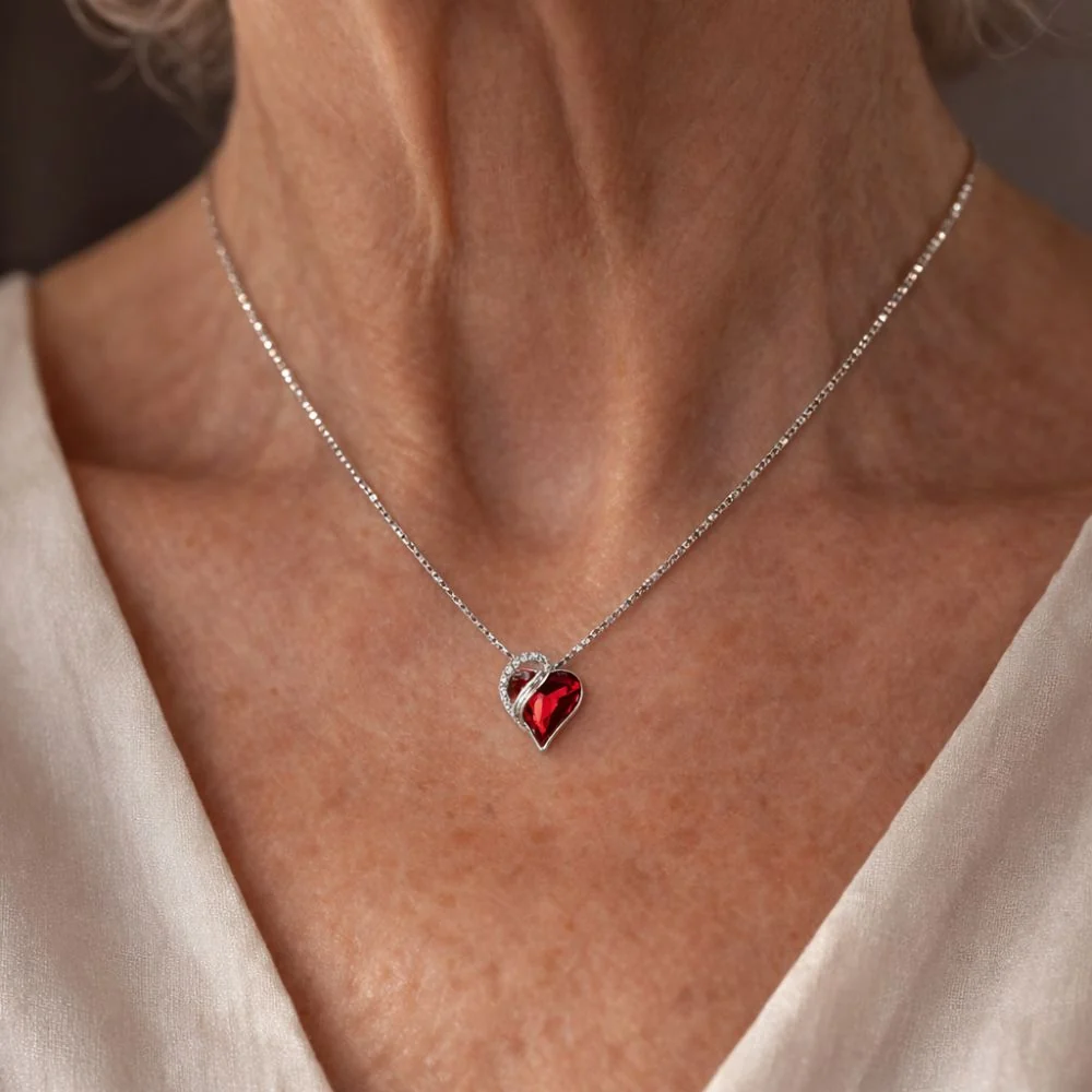 Infinity Heart Ruby Necklace - Image 2