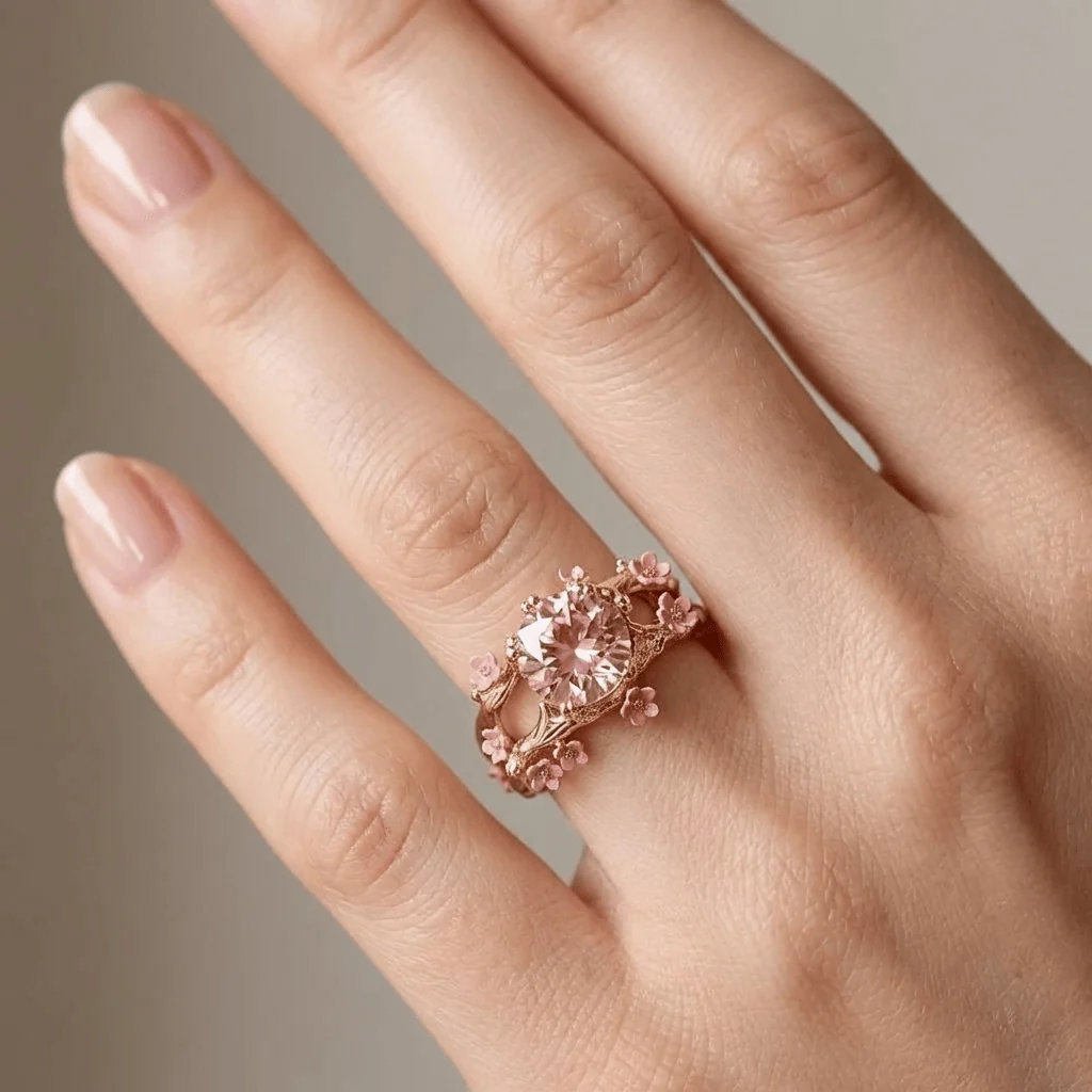 PINK ROSE BLOSSOM RING - Image 2