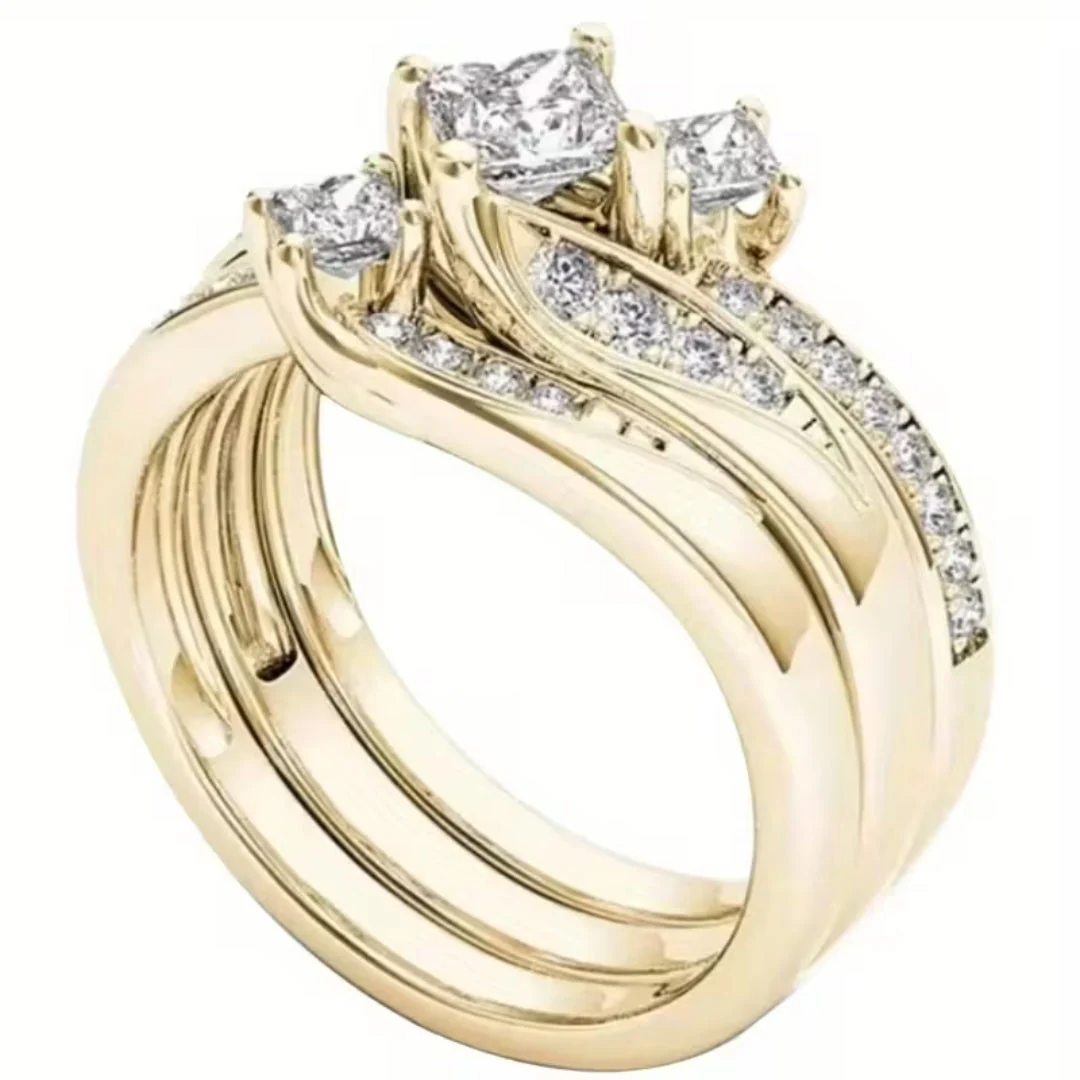 Princess Cut Triple Halo Ring - Image 2