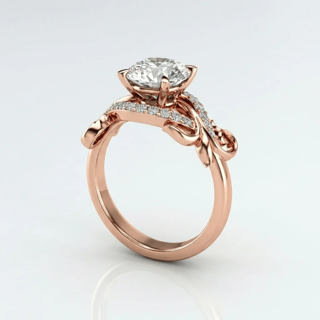 ROSE GOLD ZIRCONIA GRACEFUL VINE RING