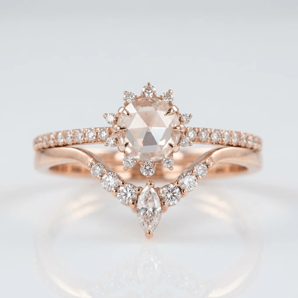 ROSE GOLD ZIRCONIA HALO RING