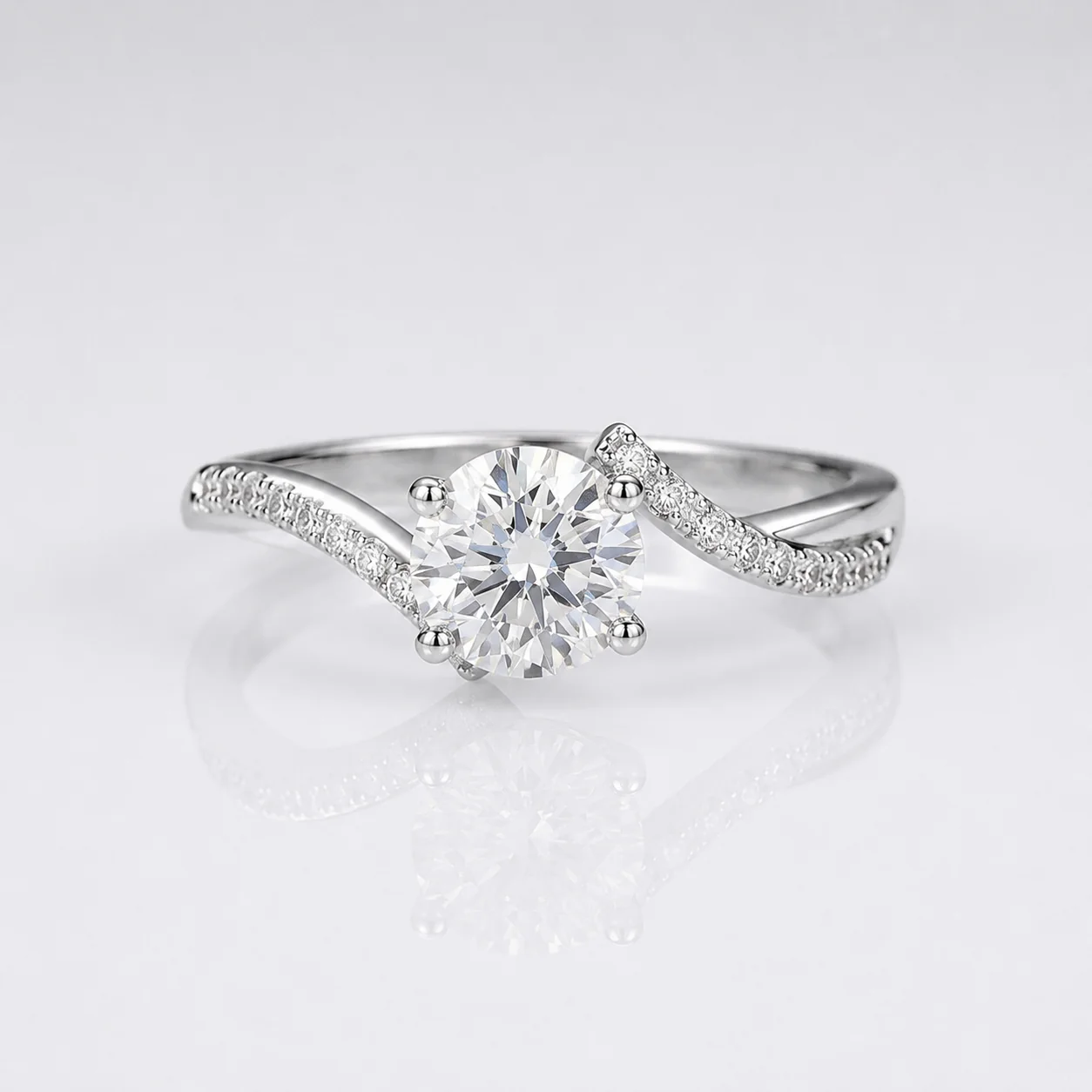 ROUND ZIRCONIA SILVER INFINITY RING