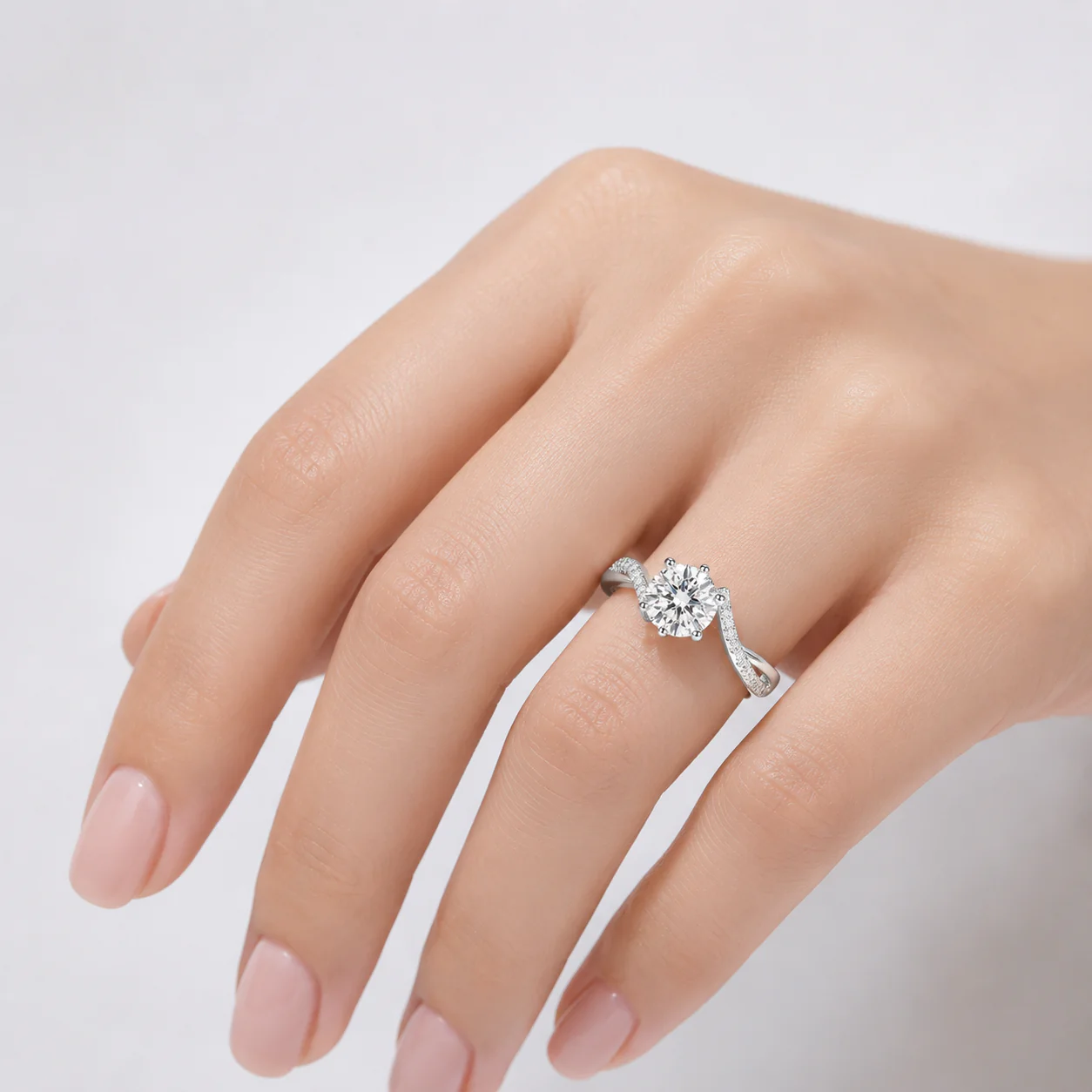 ROUND ZIRCONIA SILVER INFINITY RING - Image 2