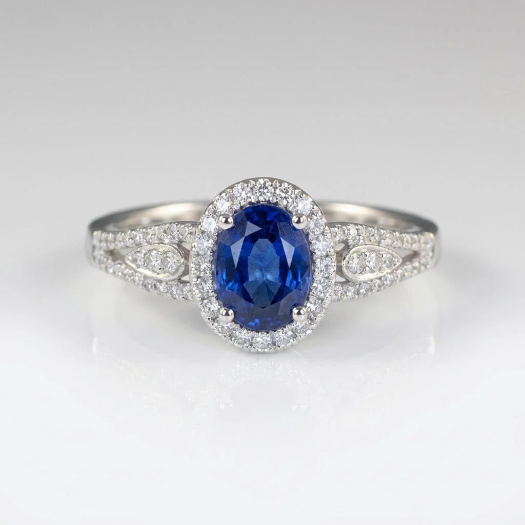SAPPHIRE HALO VINTAGE RING