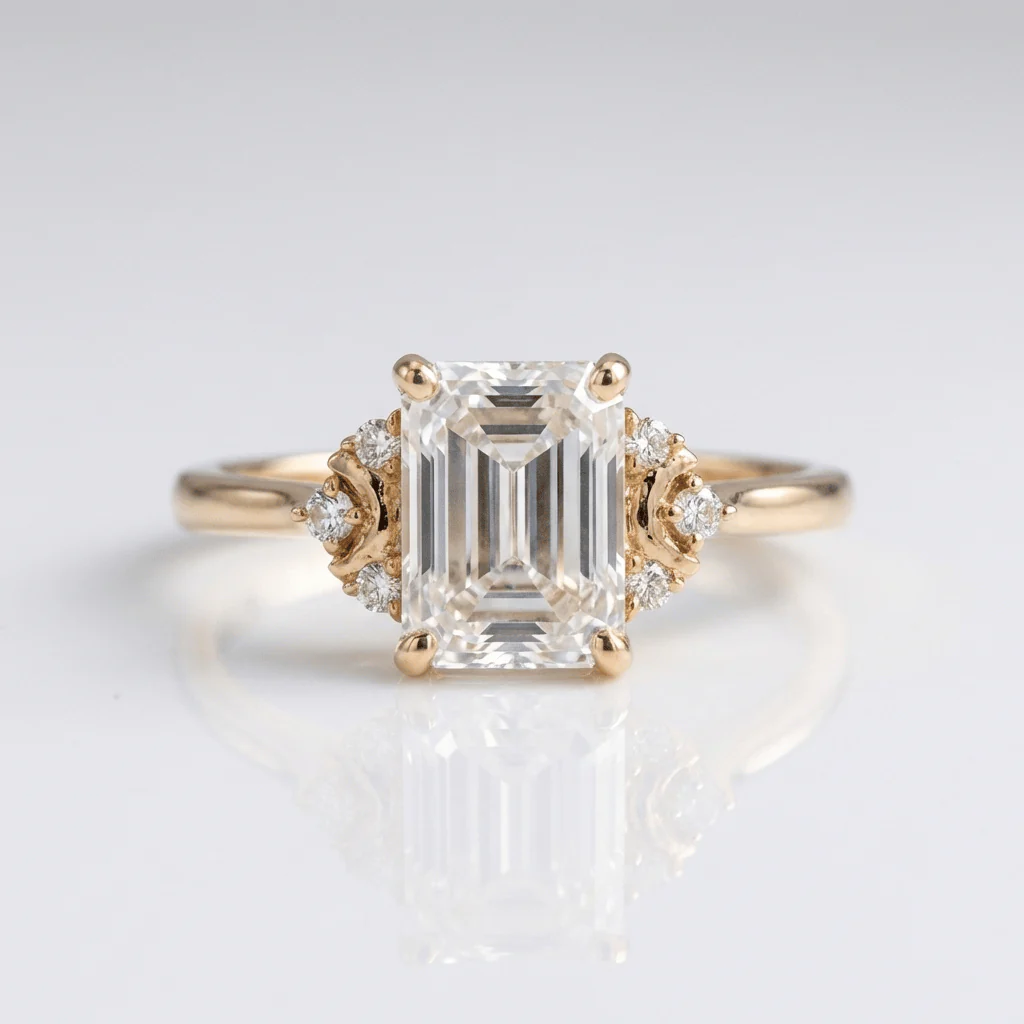 SILVER BAGUETTE DIAMOND RING