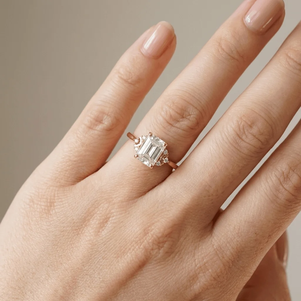 SILVER BAGUETTE DIAMOND RING - Image 2