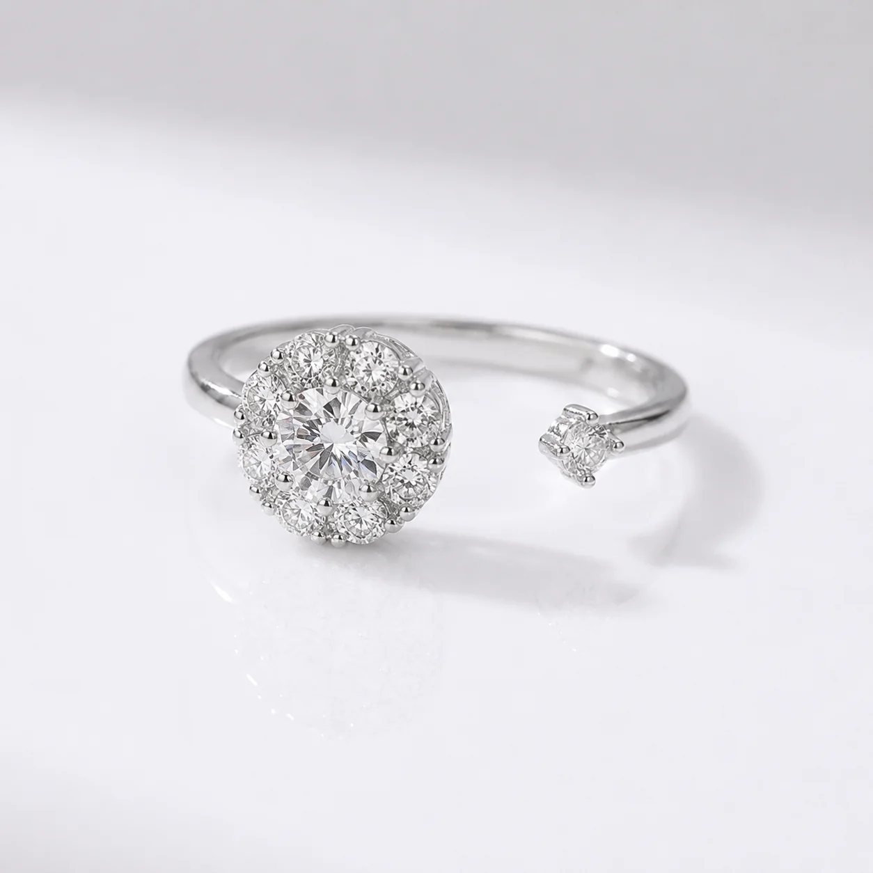 DIAMOND CLUSTER RING - (ADJUSTABLE)