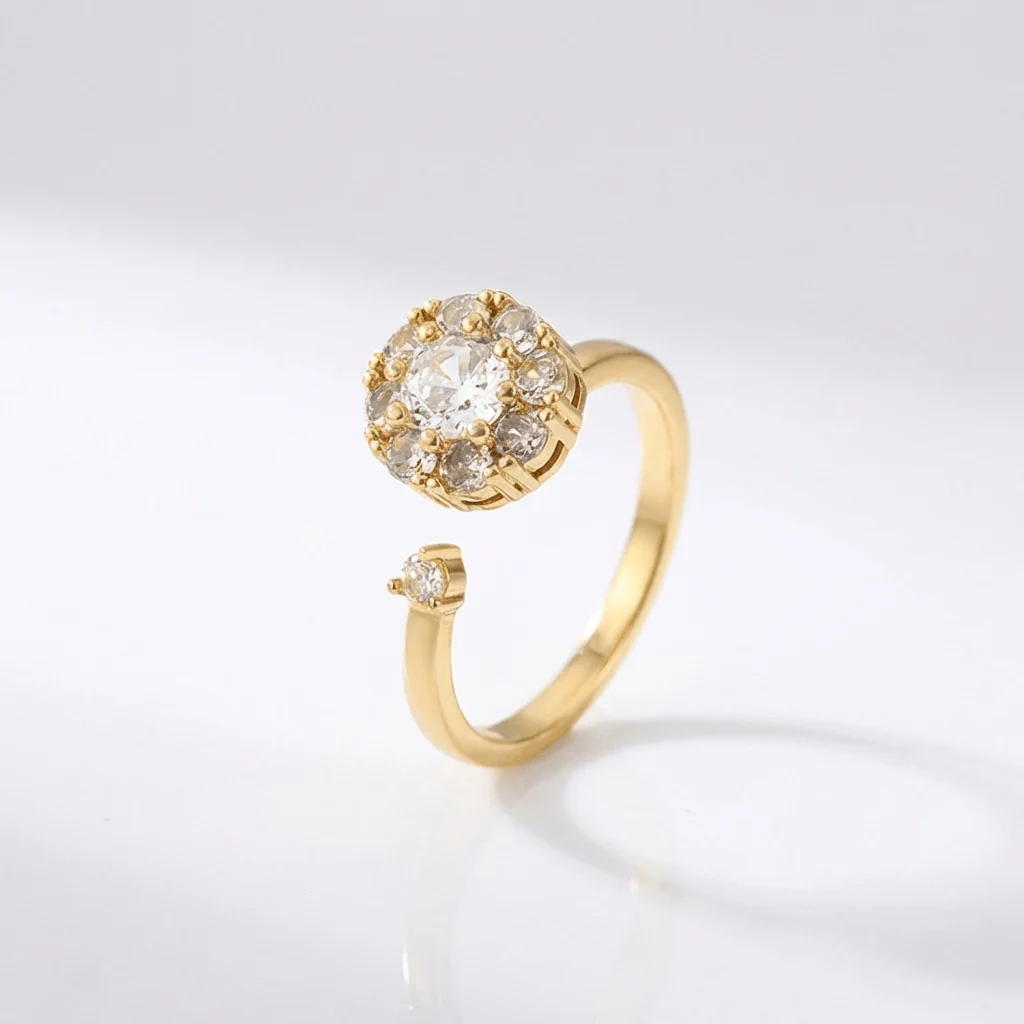 DIAMOND CLUSTER RING - (ADJUSTABLE) - Image 3
