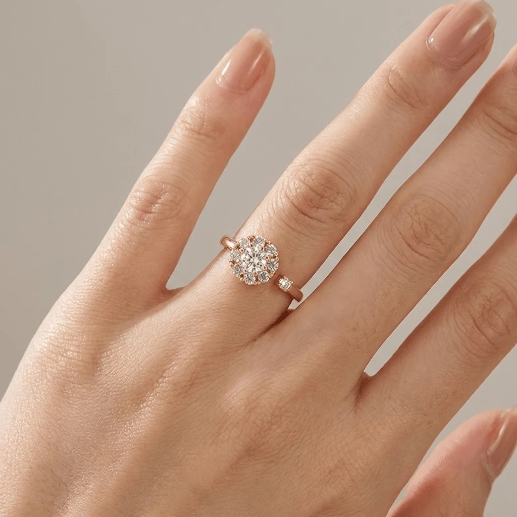 DIAMOND CLUSTER RING - (ADJUSTABLE) - Image 4