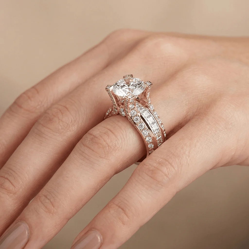 SILVER DIAMOND GLAMOUR RING - Image 4