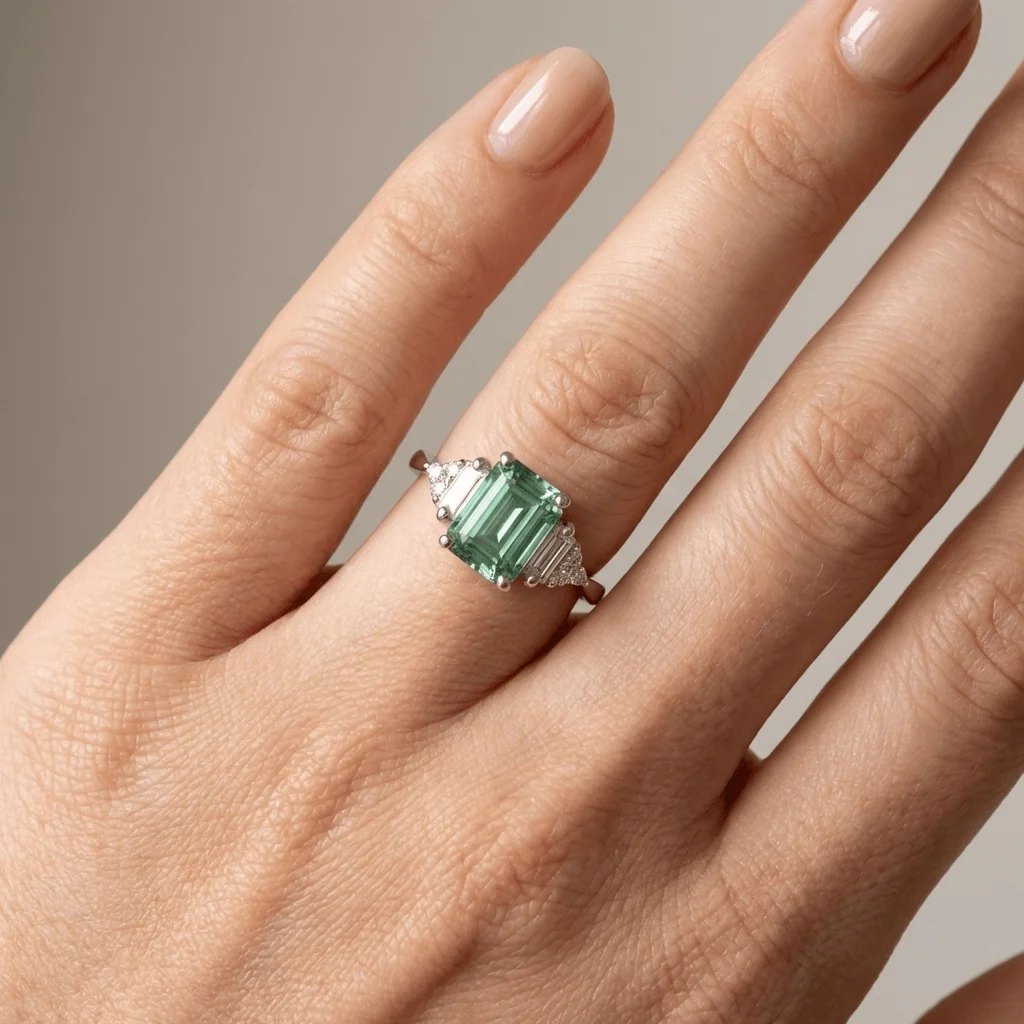 SILVER DIAMOND TRIO RING - Image 2