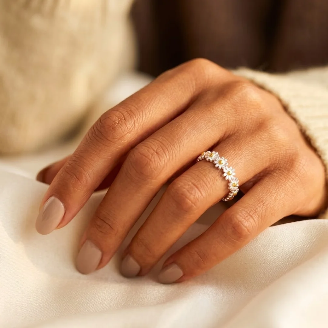 Silver Floral Ring - Image 2