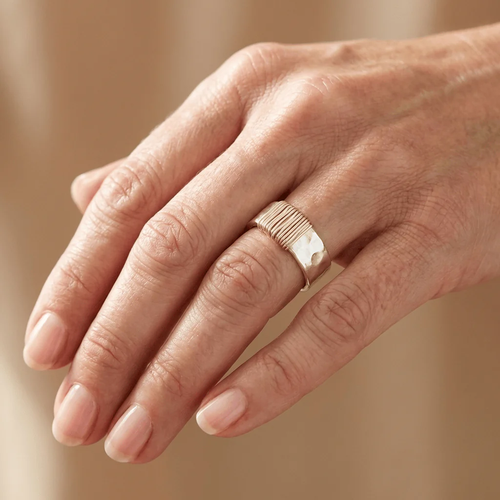 HANDMADE SILVER & COIL RING - Image 2