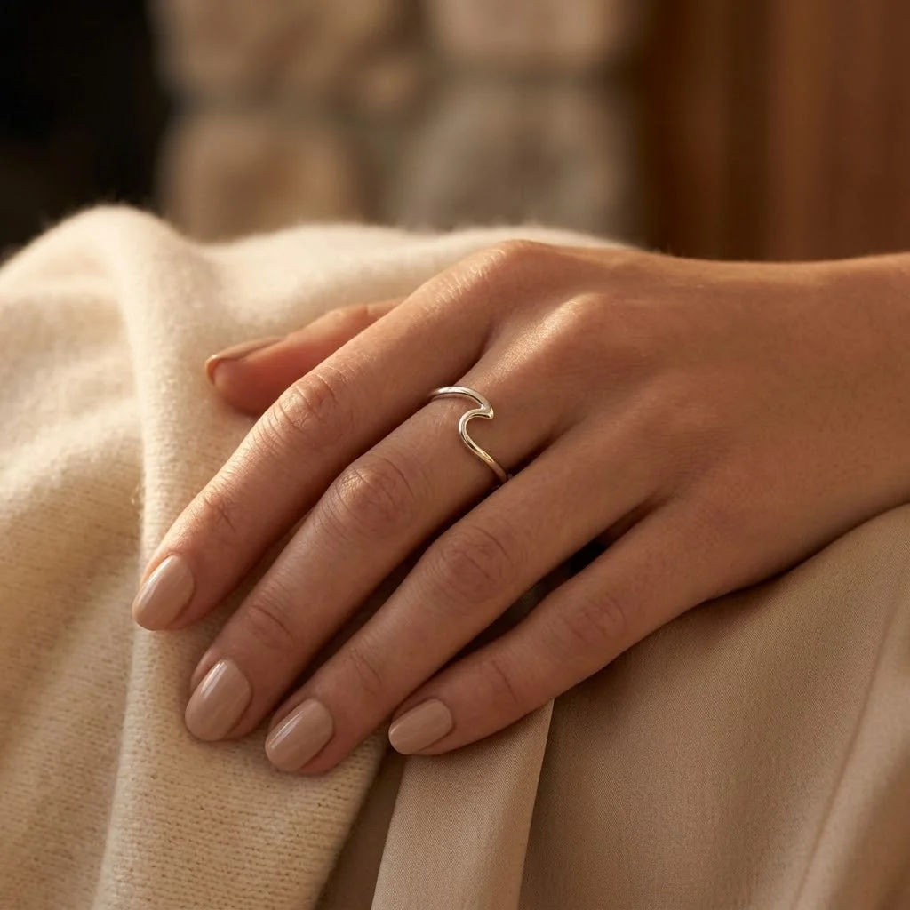 Silver Minimalist Open Ring - Image 2