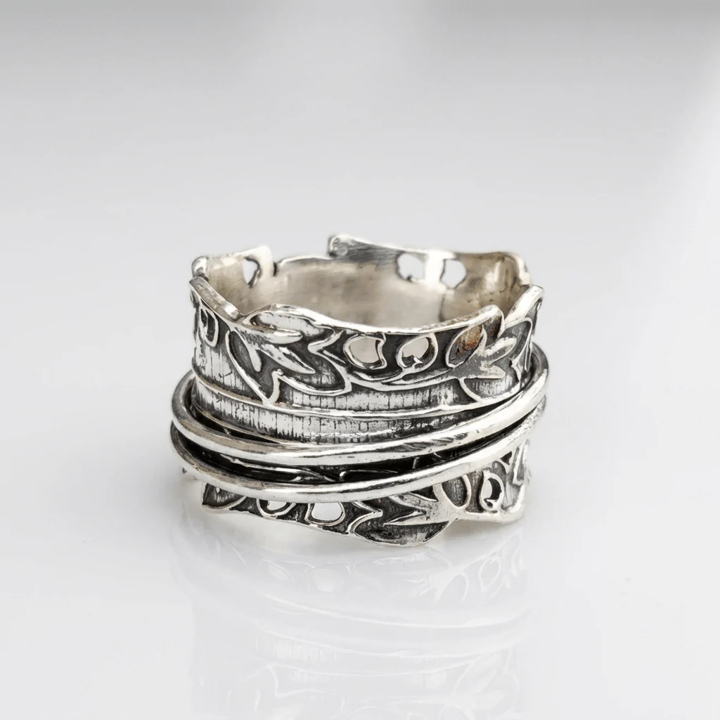 SILVER ZIRCONIA LAYERED RING SET