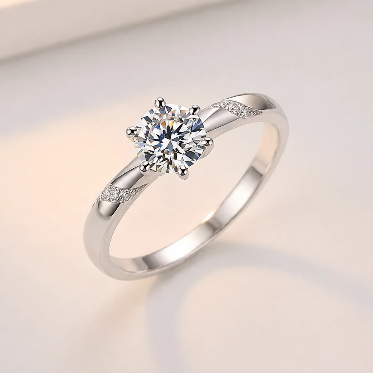 SILVER ZIRCONIA MODERN EMBRACE RING
