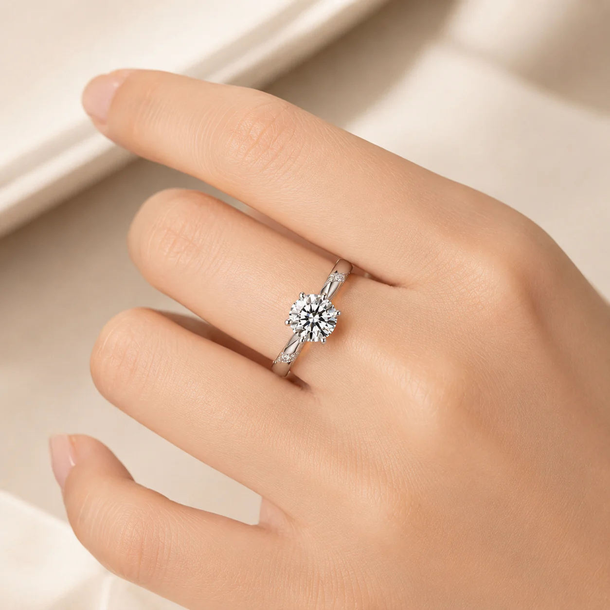 SILVER ZIRCONIA MODERN EMBRACE RING - Image 2