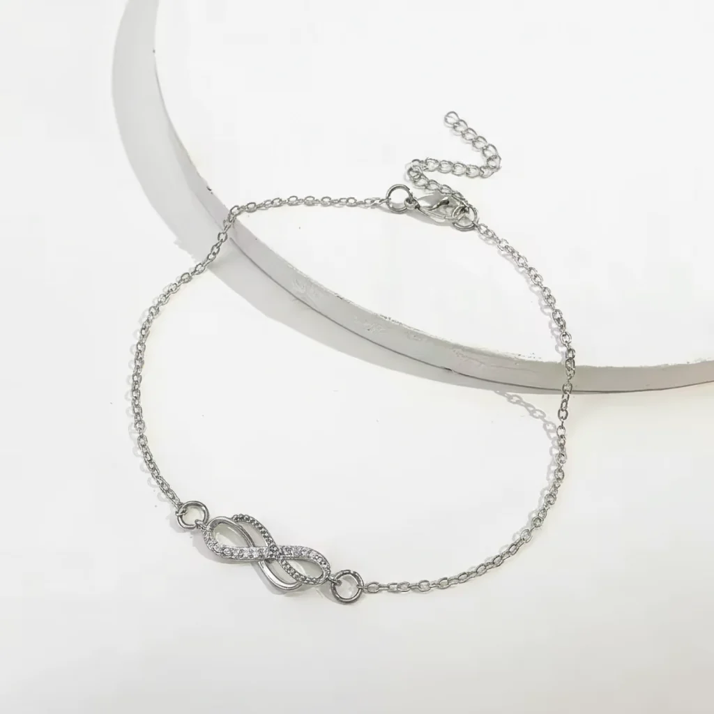 Dana | Delicate Charm Infinity | Silver Anklet - Image 3